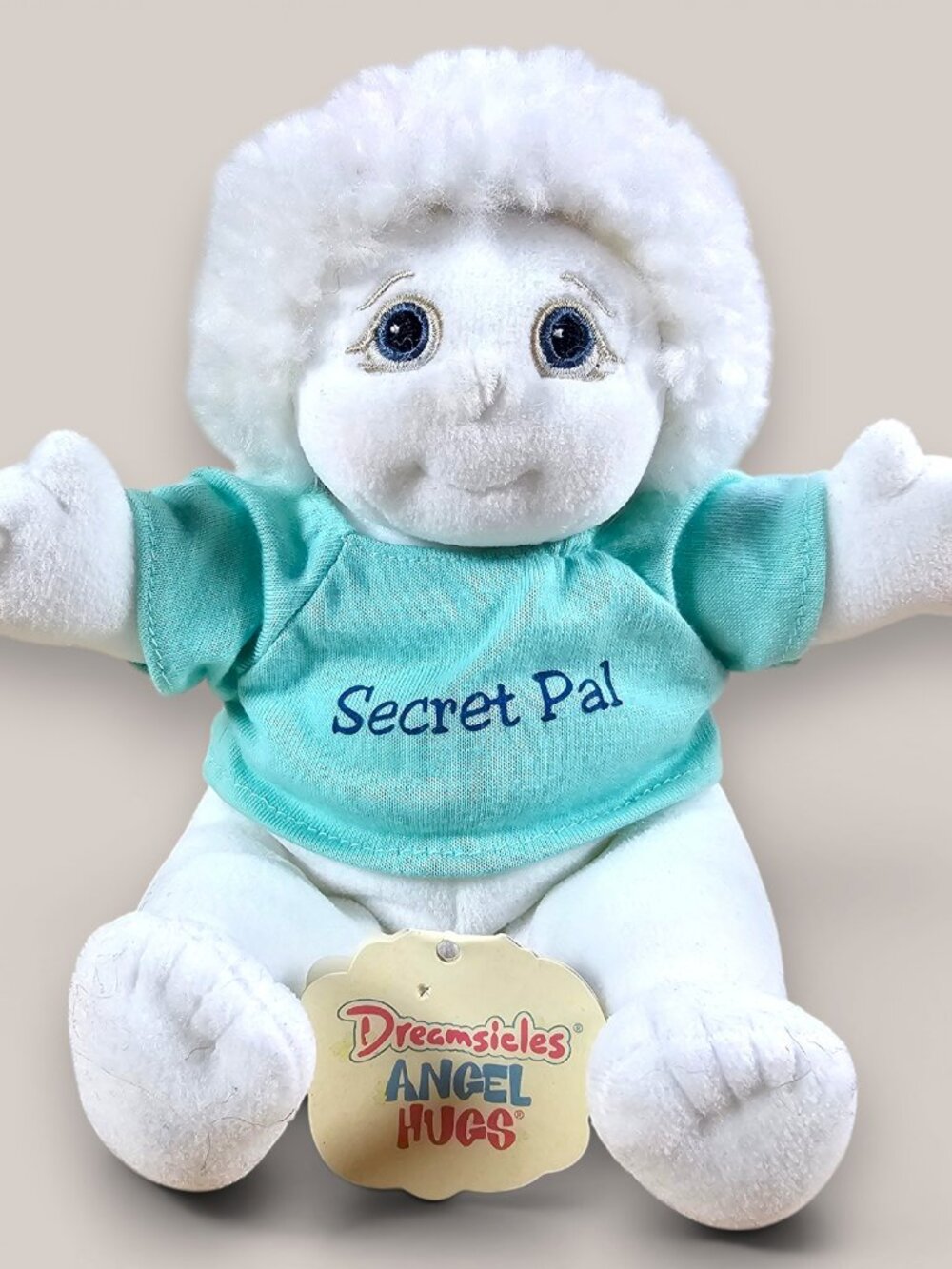 Dreamsicles Angel Hugs Secret Pal Beanbag Plush Doll White Vintage 2000 8"